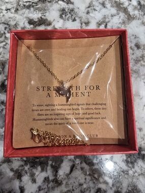 Gold Hummingbird Pendant Necklace